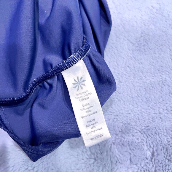 Athleta Swim Tara Halter Tankini Top Blue Underwire Bra Womens 34B 34C Tall - Picture 6 of 9